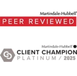 Martindale-Hubbell Peer Reviewed and Client Champion Platinum 2025